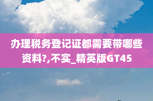 办理税务登记证都需要带哪些资料?,不实_精英版GT45