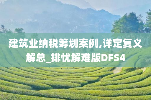 建筑业纳税筹划案例,详定复义解总_排忧解难版DFS4