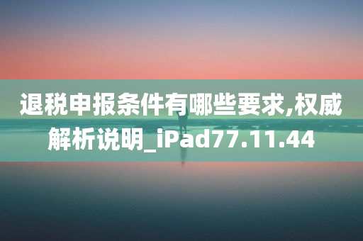 退税申报条件有哪些要求,权威解析说明_iPad77.11.44