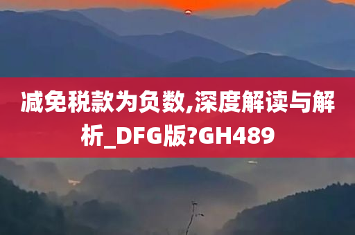 减免税款为负数,深度解读与解析_DFG版?GH489