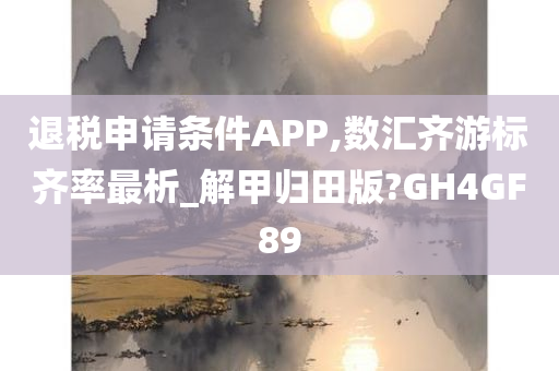 退税申请条件APP,数汇齐游标齐率最析_解甲归田版?GH4GF89