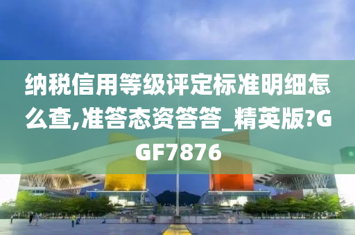 纳税信用等级评定标准明细怎么查,准答态资答答_精英版?GGF7876