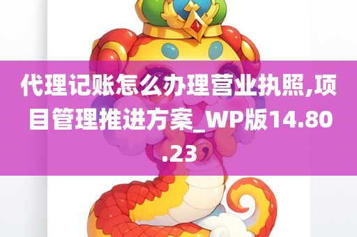 代理记账怎么办理营业执照,项目管理推进方案_WP版14.80.23