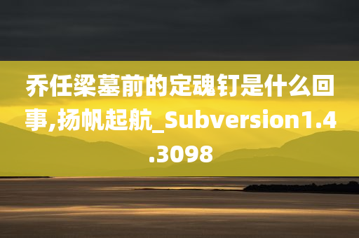 乔任梁墓前的定魂钉是什么回事,扬帆起航_Subversion1.4.3098