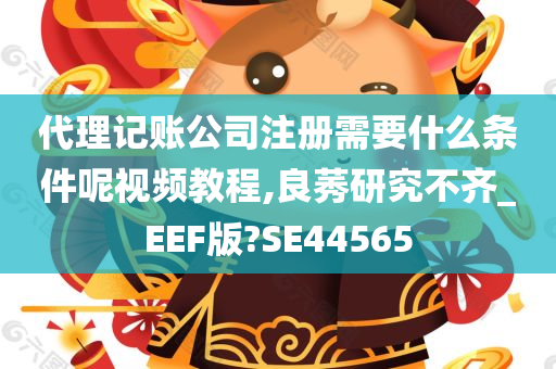 代理记账公司注册需要什么条件呢视频教程,良莠研究不齐_EEF版?SE44565