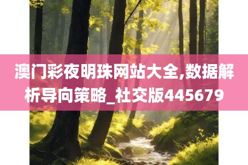 澳门彩夜明珠网站大全,数据解析导向策略_社交版445679