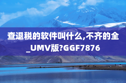 查退税的软件叫什么,不齐的全_UMV版?GGF7876