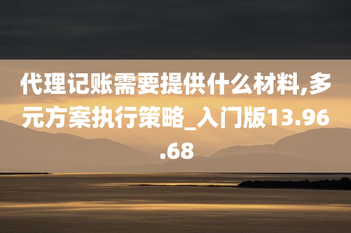 代理记账需要提供什么材料,多元方案执行策略_入门版13.96.68