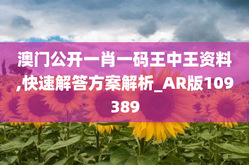 澳门公开一肖一码王中王资料,快速解答方案解析_AR版109389