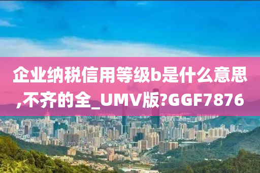 企业纳税信用等级b是什么意思,不齐的全_UMV版?GGF7876