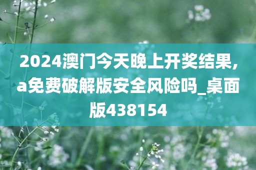 2024澳门今天晚上开奖结果,a免费破解版安全风险吗_桌面版438154