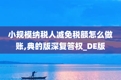 小规模纳税人减免税额怎么做账,典的版深复答权_DE版