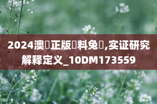 2024澳門正版資料兔費,实证研究解释定义_10DM173559