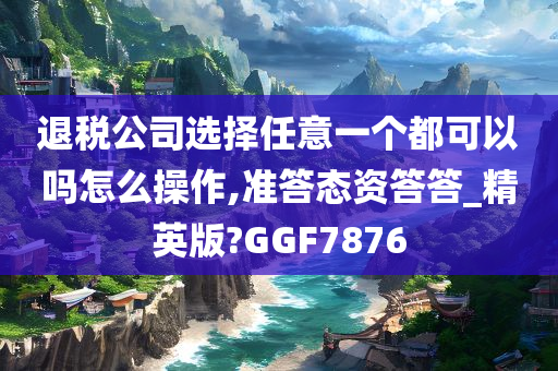 退税公司选择任意一个都可以吗怎么操作,准答态资答答_精英版?GGF7876