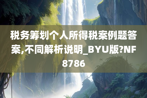 税务筹划个人所得税案例题答案,不同解析说明_BYU版?NF8786