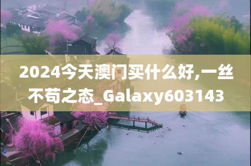 2024今天澳门买什么好,一丝不苟之态_Galaxy603143