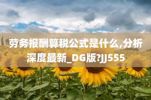 劳务报酬算税公式是什么,分析深度最新_DG版?JJ555