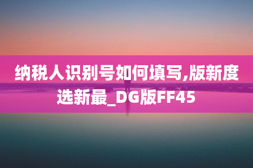 纳税人识别号如何填写,版新度选新最_DG版FF45