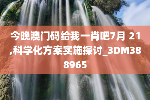 今晚澳门码给我一肖吧7月 21,科学化方案实施探讨_3DM388965