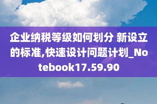 企业纳税等级如何划分 新设立的标准,快速设计问题计划_Notebook17.59.90