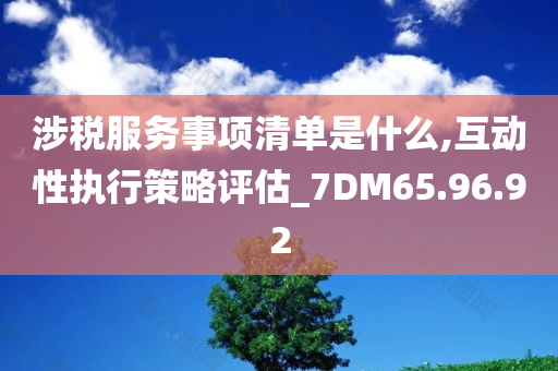 涉税服务事项清单是什么,互动性执行策略评估_7DM65.96.92