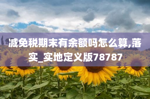 减免税期末有余额吗怎么算,落实_实地定义版78787