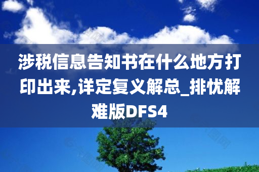 涉税信息告知书在什么地方打印出来,详定复义解总_排忧解难版DFS4