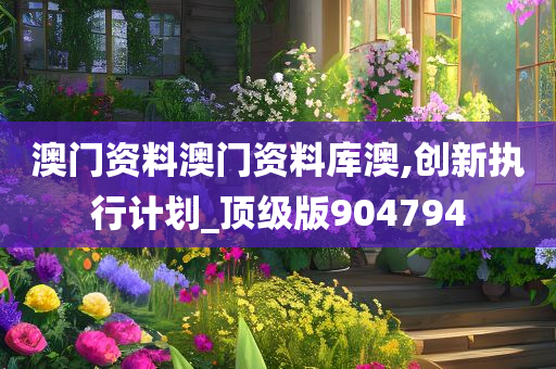 澳门资料澳门资料库澳,创新执行计划_顶级版904794