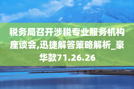 税务局召开涉税专业服务机构座谈会,迅捷解答策略解析_豪华款71.26.26