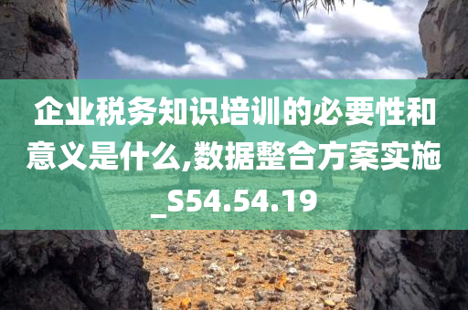 企业税务知识培训的必要性和意义是什么,数据整合方案实施_S54.54.19