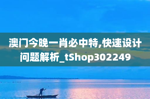 澳门今晚一肖必中特,快速设计问题解析_tShop302249