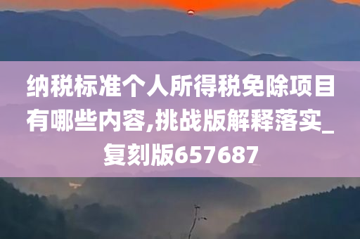 纳税标准个人所得税免除项目有哪些内容,挑战版解释落实_复刻版657687