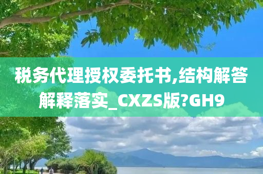 税务代理授权委托书,结构解答解释落实_CXZS版?GH9