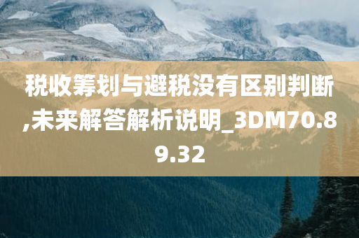 税收筹划与避税没有区别判断,未来解答解析说明_3DM70.89.32