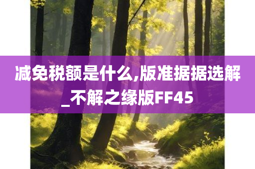 减免税额是什么,版准据据选解_不解之缘版FF45