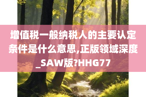 增值税一般纳税人的主要认定条件是什么意思,正版领域深度_SAW版?HHG77