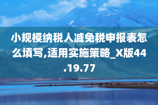 小规模纳税人减免税申报表怎么填写,适用实施策略_X版44.19.77