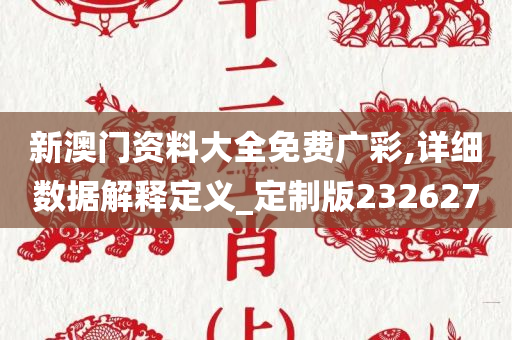 新澳门资料大全免费广彩,详细数据解释定义_定制版232627