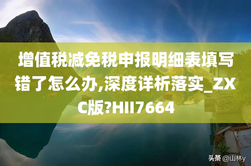 增值税减免税申报明细表填写错了怎么办,深度详析落实_ZXC版?HII7664