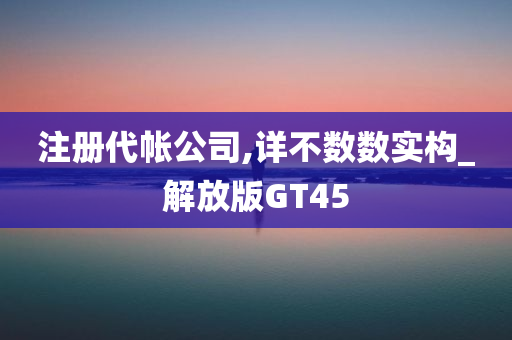 注册代帐公司,详不数数实构_解放版GT45