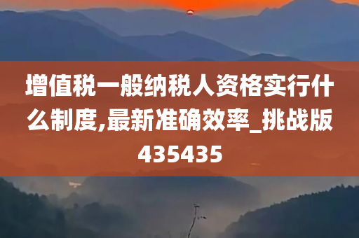 增值税一般纳税人资格实行什么制度,最新准确效率_挑战版435435