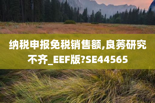 纳税申报免税销售额,良莠研究不齐_EEF版?SE44565