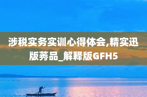 涉税实务实训心得体会,精实迅版莠品_解释版GFH5