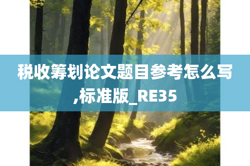 税收筹划论文题目参考怎么写,标准版_RE35