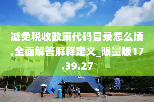 减免税收政策代码目录怎么填,全面解答解释定义_限量版17.39.27