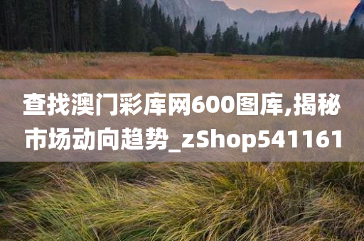 查找澳门彩库网600图库,揭秘市场动向趋势_zShop541161