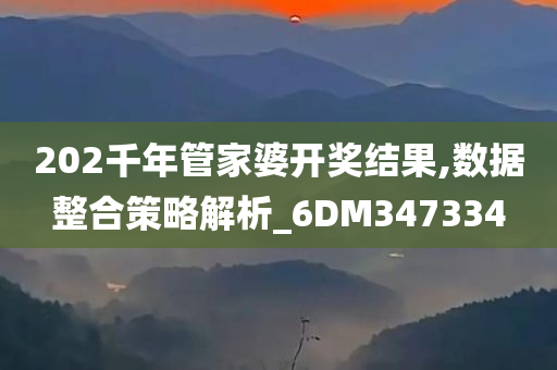 202千年管家婆开奖结果,数据整合策略解析_6DM347334