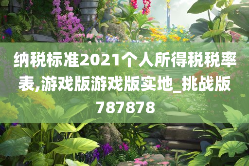 纳税标准2021个人所得税税率表,游戏版游戏版实地_挑战版787878