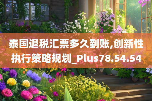 泰国退税汇票多久到账,创新性执行策略规划_Plus78.54.54