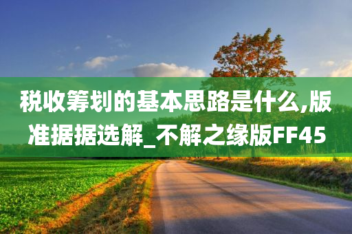 税收筹划的基本思路是什么,版准据据选解_不解之缘版FF45